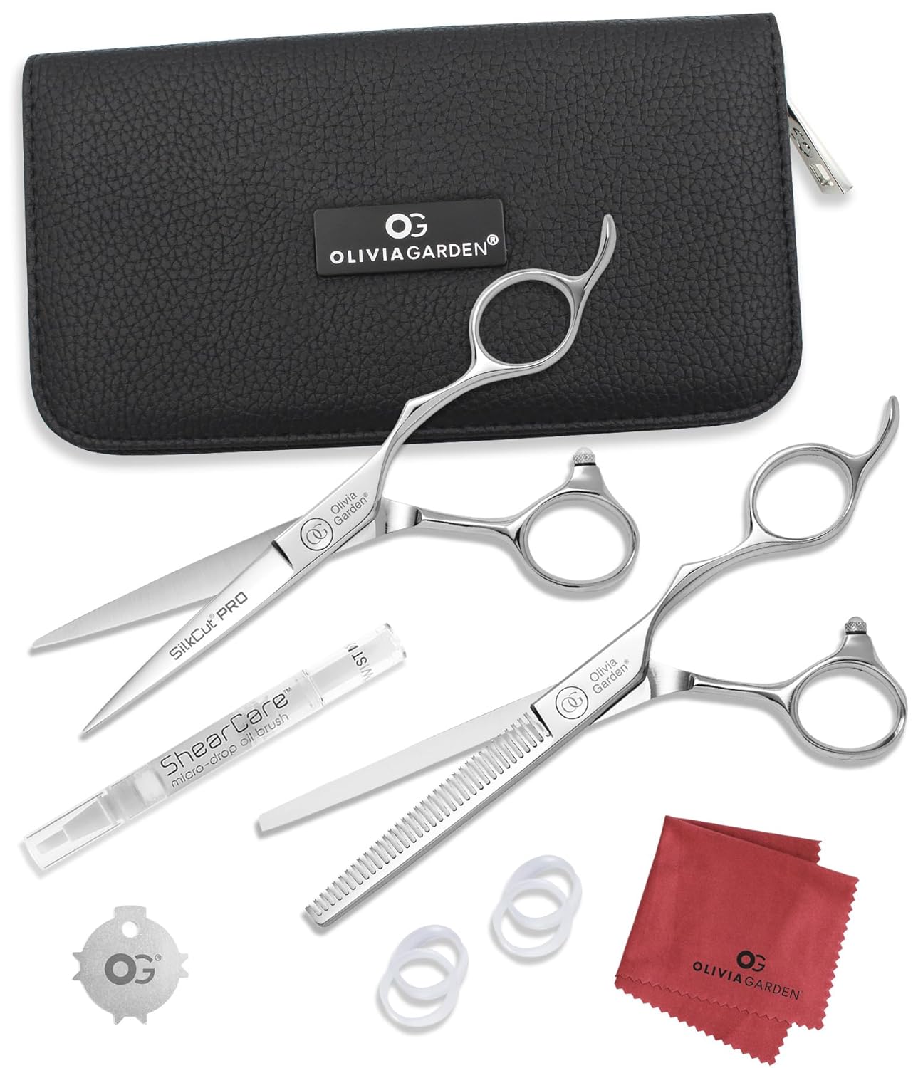 Olivia Garden SilkCutPro Shear & Thinner Intro Case - Superior Steel, Ergonomic Design