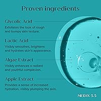 Vista 3 de Medix 10% Ácido Glicólico + Ácido Láctico Gel Exfoliante para Dejar en el Cuerpo Suero Exfoliante AHA para Cuerpo y Cara Refina + Suaviza la Piel