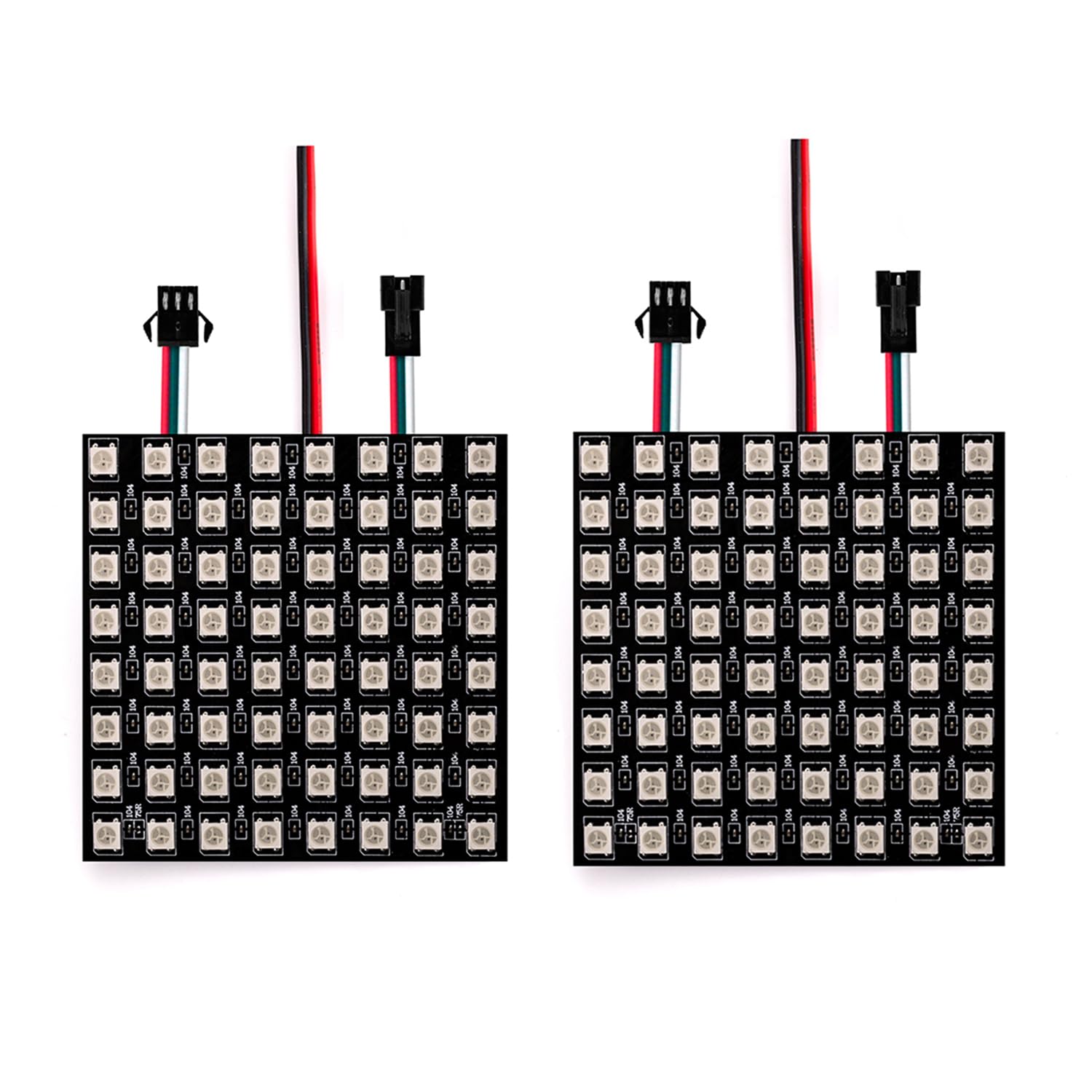 SVFISHKK WS2812B RGB LED Digital Individually Addressable Panel Light LED Module Matrix Screen DC5V Controllers Image Video Text Display (2pcs 8x8 Pixels)