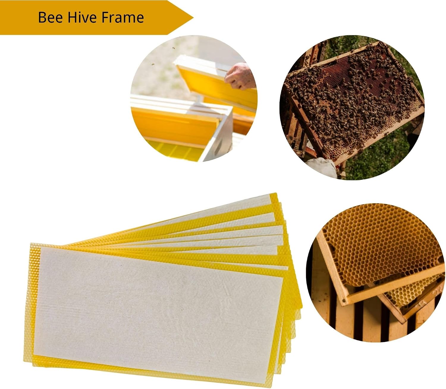 Bee Wax Foundation for Bee Frames, 15 Pcs Bee Foundation Beeswax Sheets for Bee Hive Frames, Bees Wax for Candles Making