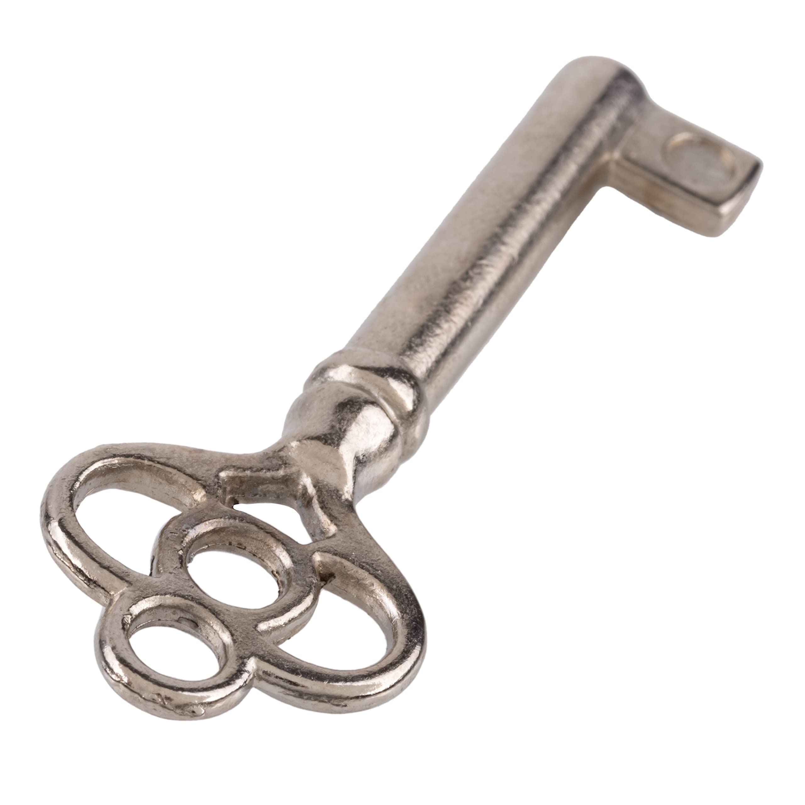 Nickel Plated Hollow Barrel Skeleton Key for Doors, Dresser