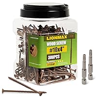 Vista 9 de LIONMAX Tornillos de cubierta de 4 pulgadas, tornillos para madera #10 x 4, 50 unidades, resistentes a la corrosión, revestimiento epoxi exterior