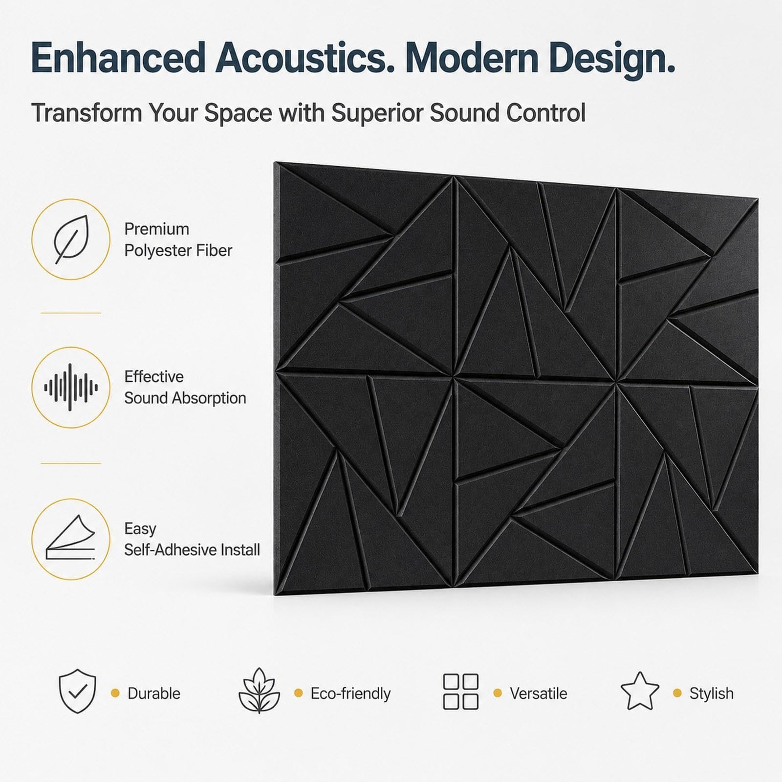 8 Paneles Acústicos Insonorizados, Paneles de Pared Acústicos Decorativos, Sonido.
