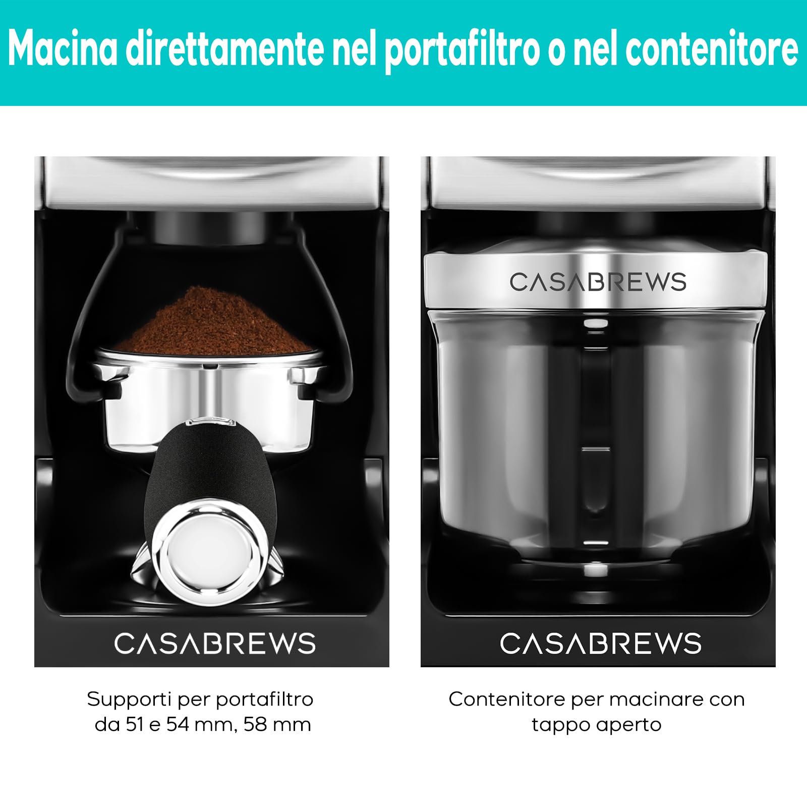Macinacaffè Elettrico A Cono - 77 Livelli Di Macinatura, Contenitore 400g, Per Espresso E Caffettiera - Foto 7