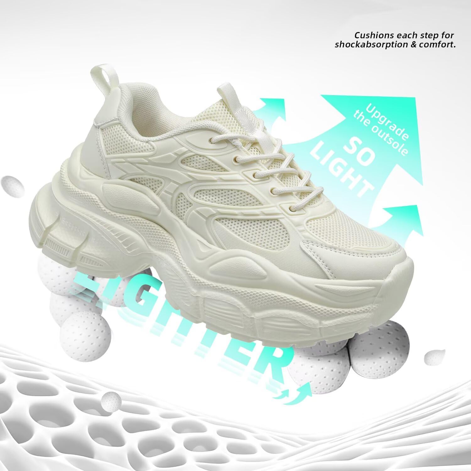 Women's Road Running Shoes Non Slip Ladies Walking Fashion Athletic Chunky Sneakers Work Gym Lightweight Mesh Soft Sole - Image 5