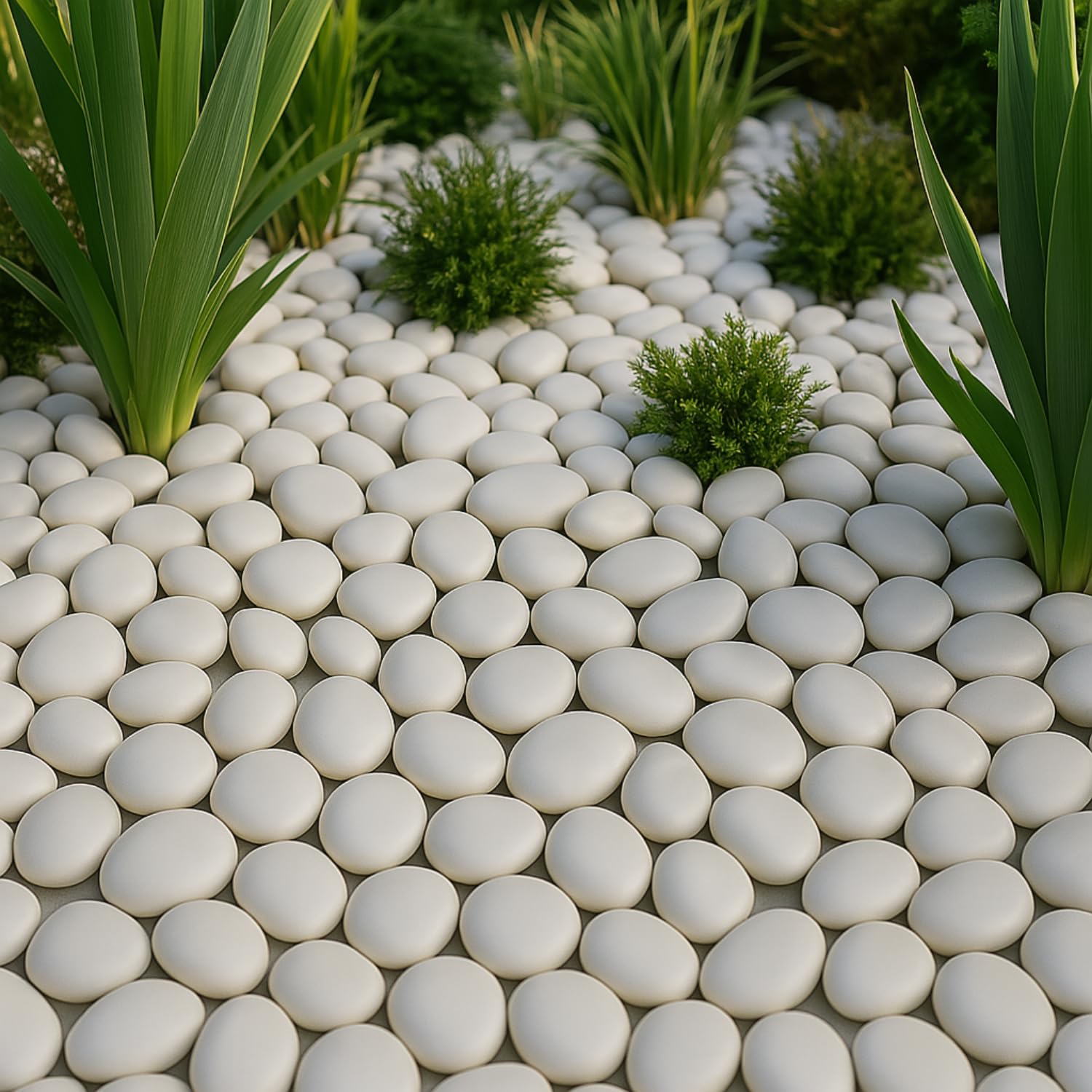 Sassi Decorativi in Plastica per Vasi 80 pz 2-5 cm Bianco