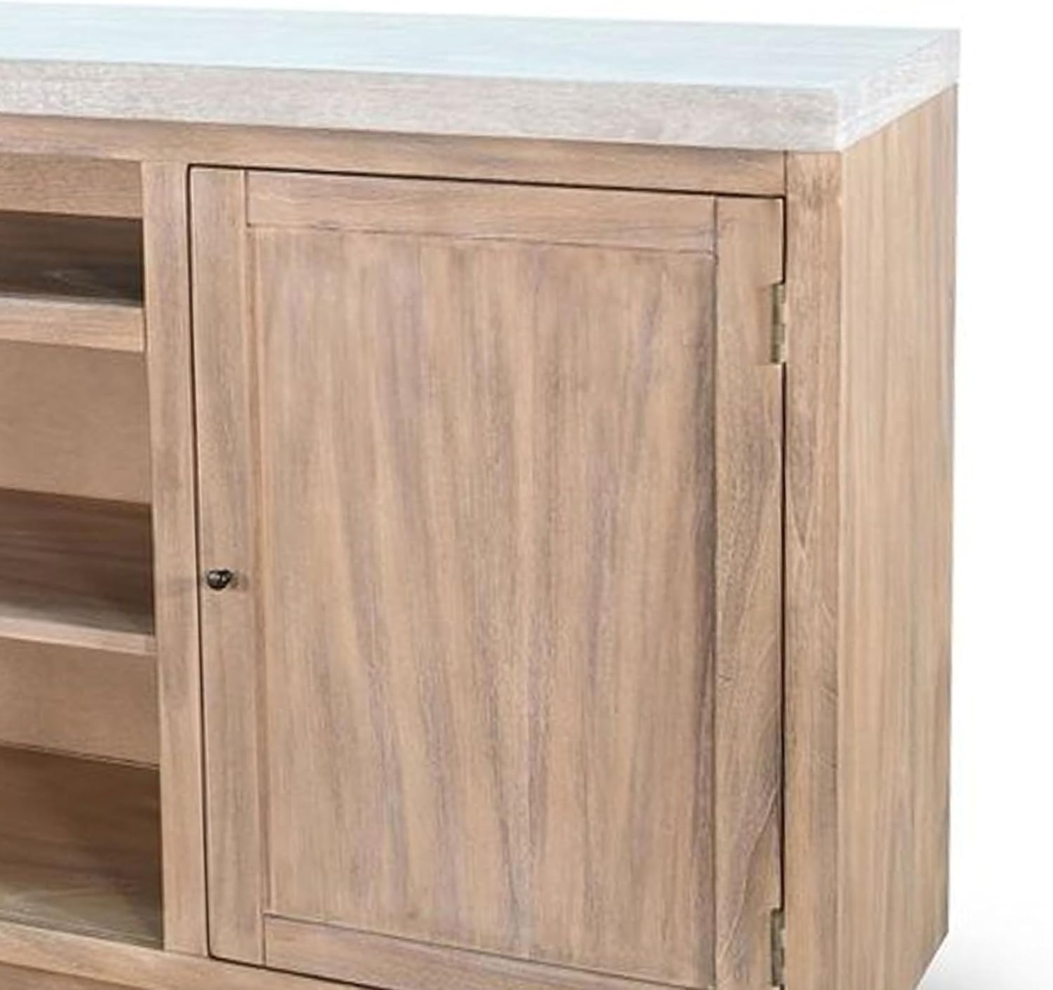 Benzara Seni 78 Inch TV Media Entertainment Console, 2 Doors, Brown