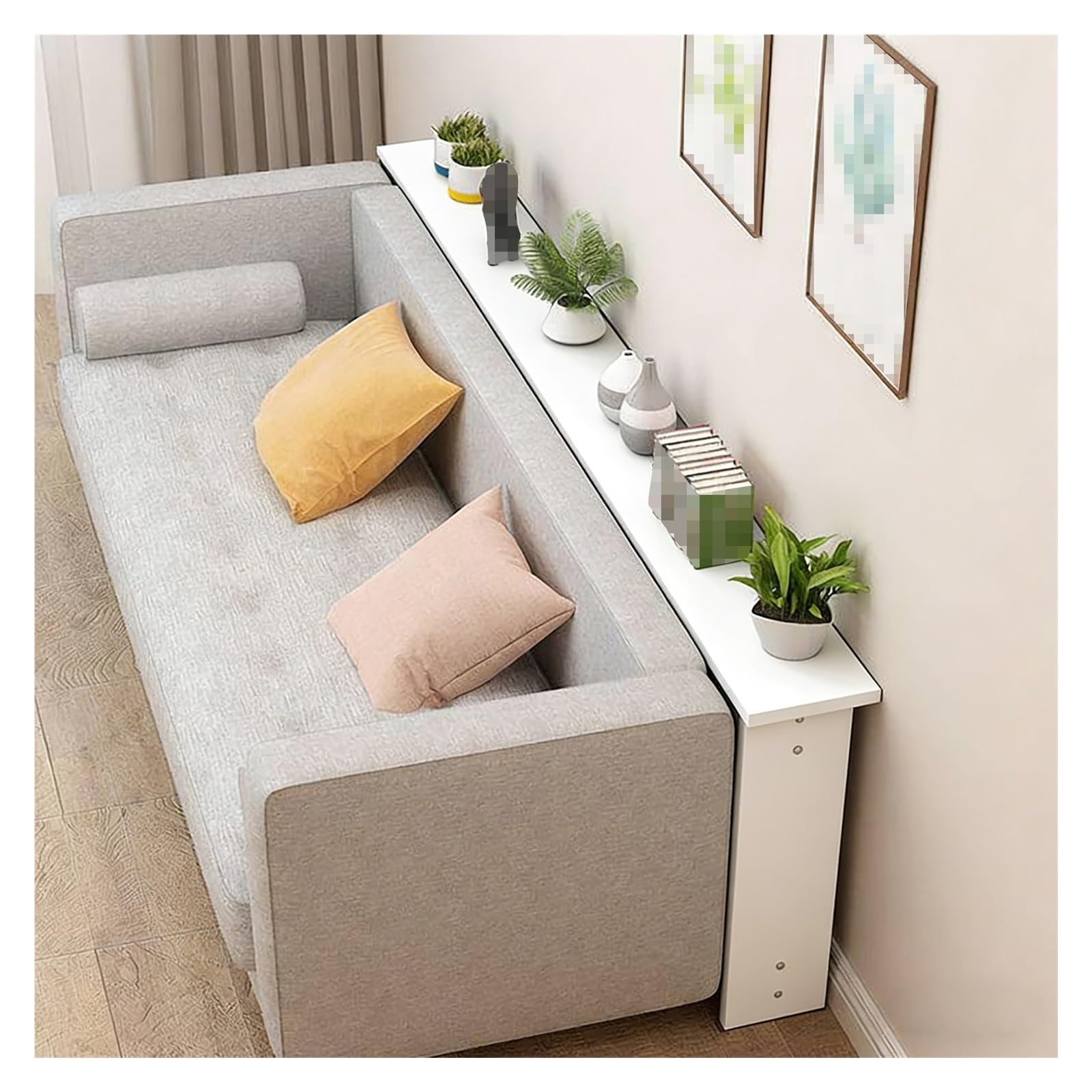 ZJKXJH Skinny Behind Couch Table Skinny Behind Couch Tables, Narrow Entryway Table, Console Table for Entryway Hallway Couch Behind Sofa, Small Spaces, Easy Install(White,120x20x65cm/47.2x7.9x25.6in)