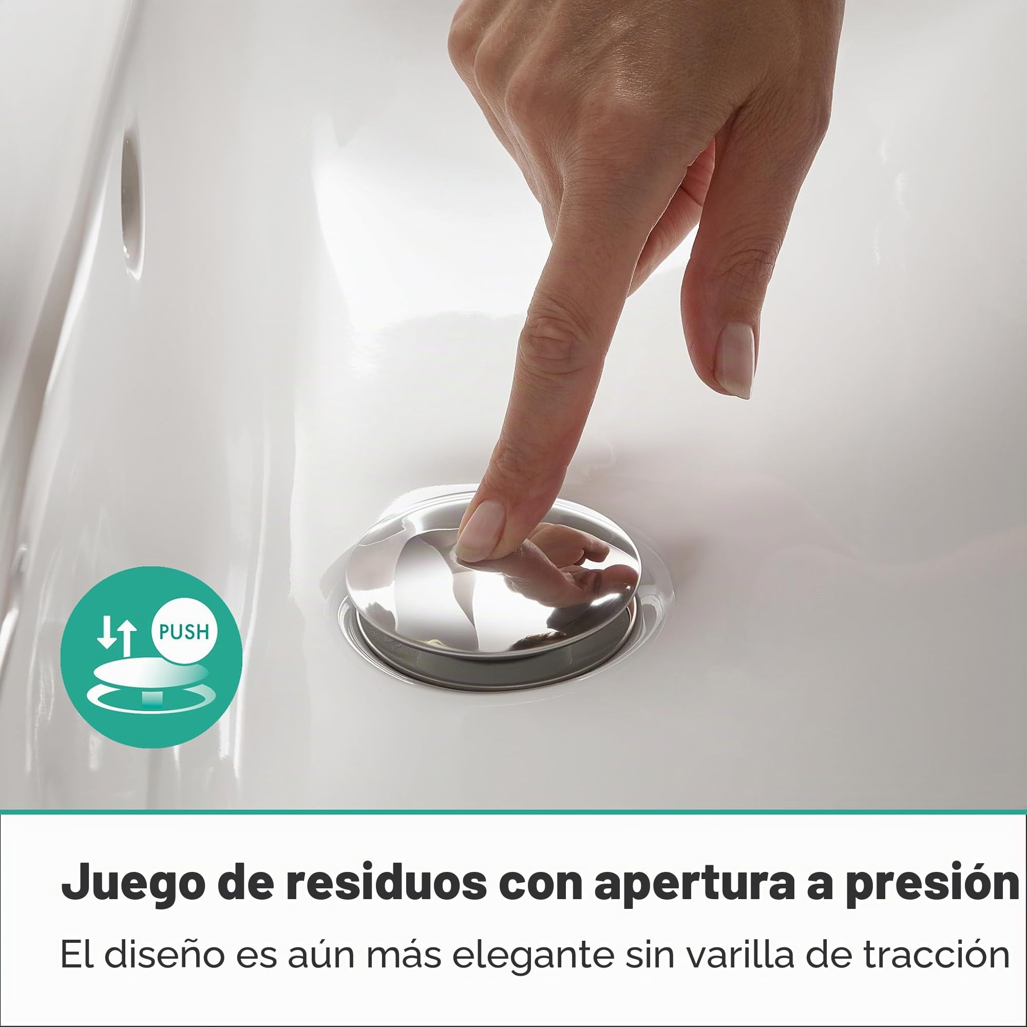 Hansgrohe 50100000 Vaciador Push-Open de 1 1/4", cromo