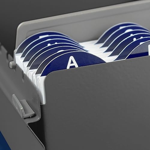 Miniatura 6 de Acrimet Organizador de archivos de tamaño para tarjetas de visita de índice, base de metal resistente (tarjetas de índice AZ y divisor incluidos)