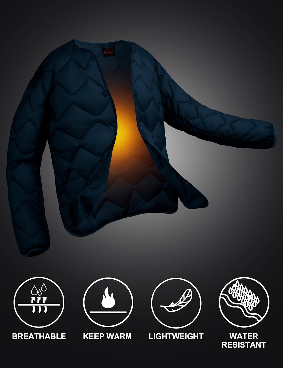 Little Donkey Andy Womens Quilted Jackets Long Sleeve Button Down Diamond Puffer Jacket Winter Outerwear with Pockets - Image 3