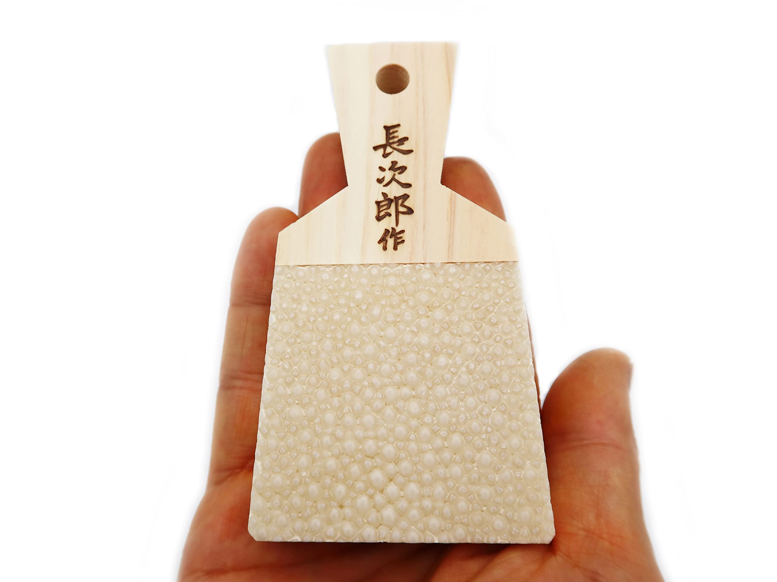 Japanische klassische Reibe für Wasabi und Ingwer, mit Bedienungsanleitung (evtl. nicht in deutscher Sprache), für aromatische, frische Wasabi und Ingwer, hergestellt in Japan (mittel)