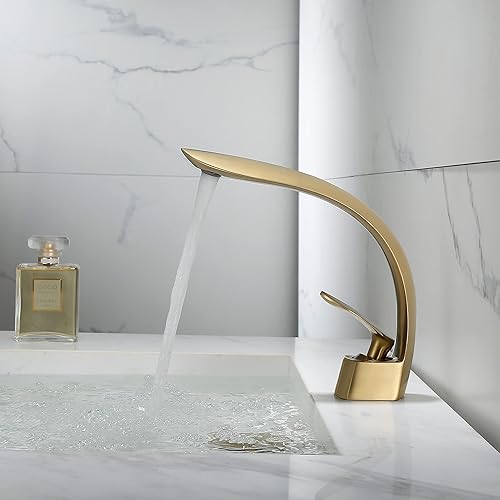 Miniatura 2 de Latón cepillado oro grifo caliente y fría cara lavabo grifo de agua Contratado bathrooma inodoro Un solo oro grifo pvd vacío Galjanoplastia Peso