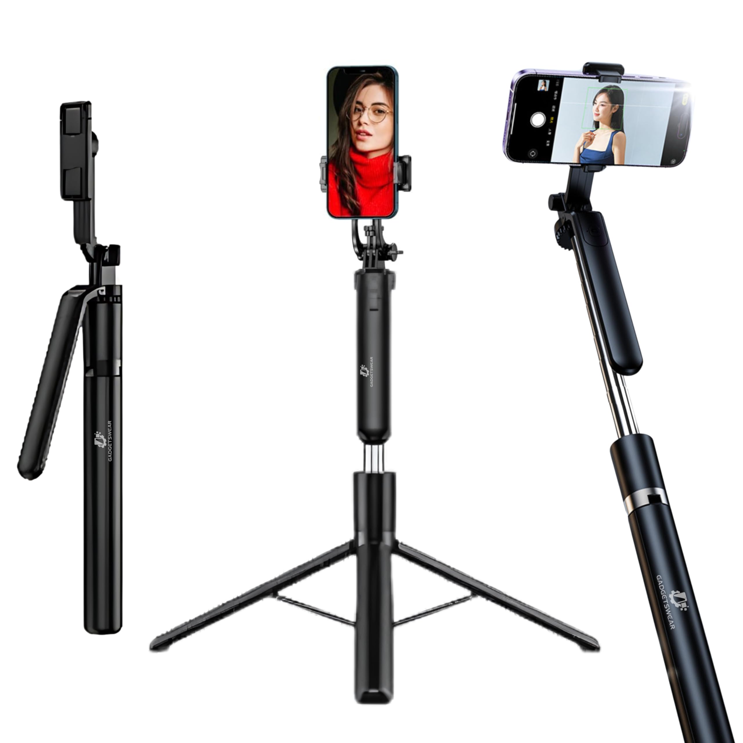 GADGETSWEAR Mobile Stand - Selfie Stick Accessories with Tripod for Video Shoot Recording, Phone Remote Holder 360 Degree Rotation, Photo Bluetooth Camera Movable Portable vlogging Android Sticks (B0CYJ7FCZL) Amazon Price History, Amazon Price Tracker