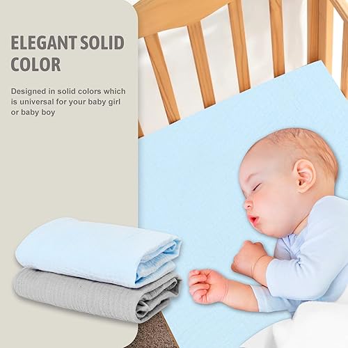Miniatura 5 de babytino Sábana de moisés de muselina para bebé niño y niña, súper suave, sábana bajera para colchón ovalado, rectangular y de reloj de arena,