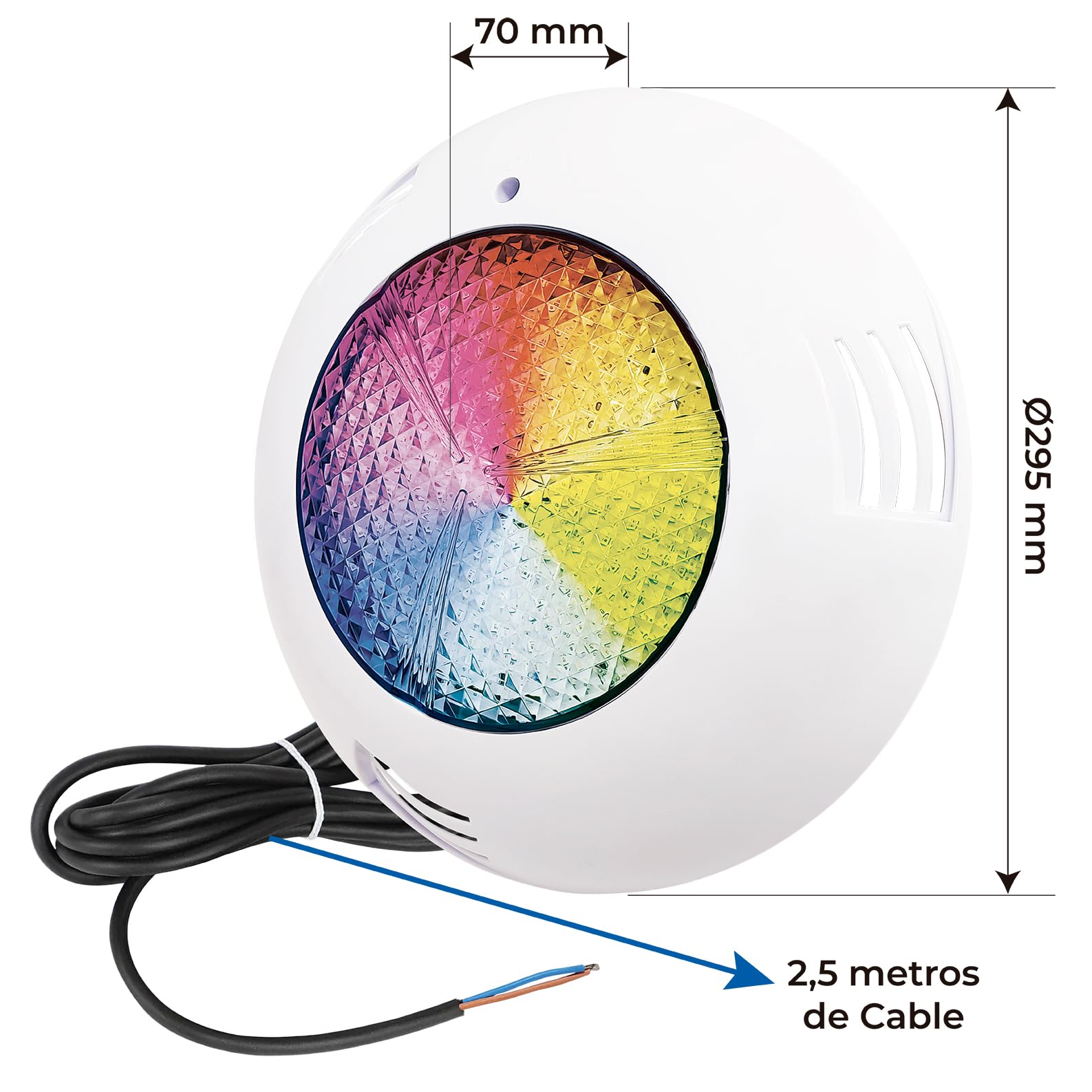 LED ATOMANT 2 LED Poolstrahler 45W RGB IP68 Kabel 2,5m und Fernbedienung