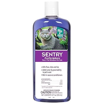 Sentry PurrScriptions Flea and Tick Shampoo for Cats, 12-Ounce