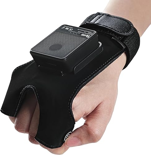 Tera Guante portátil escáner de código de barras: 2 en 1 diseño desmontable de doble uso, lector de código de barras QR inalámbrico 1D 2D de dedo, 3