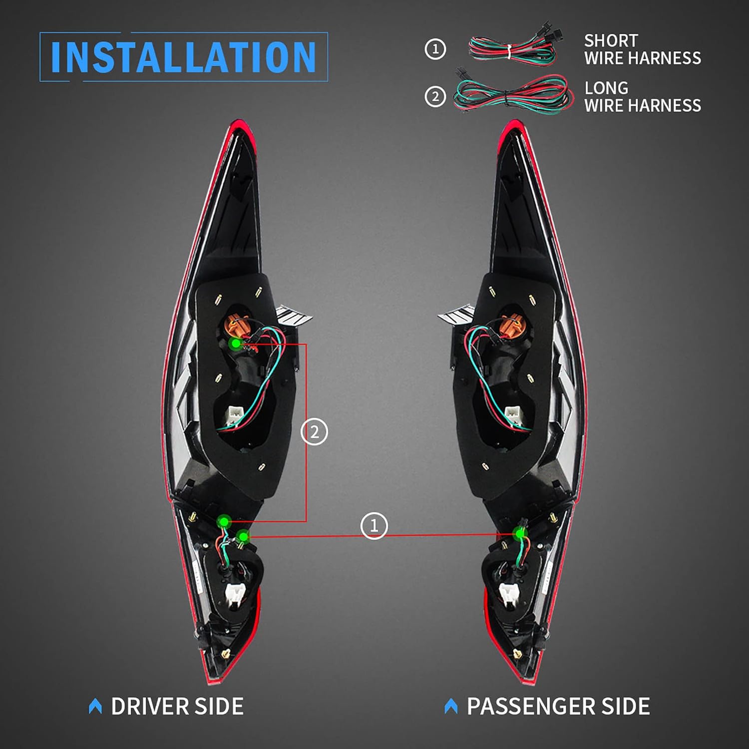 VLAND LED Tail lights Compatible with Hyundai Sonata 2011 2012 2013 2014(Only for US Version) Not Fit For 2013-2014 (2.0T/2.0T Limited) Red Clear Lens Rear Lamp Assembly Sold as Pair