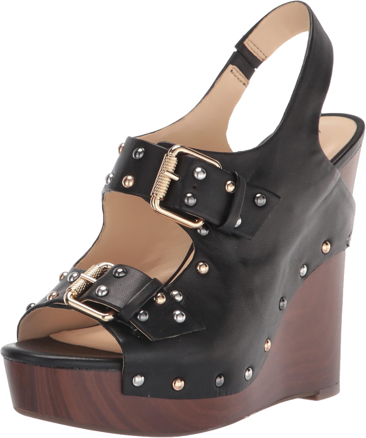 Jessica Simpson Women's Tymina Wedge Sandal, Black, 6.5