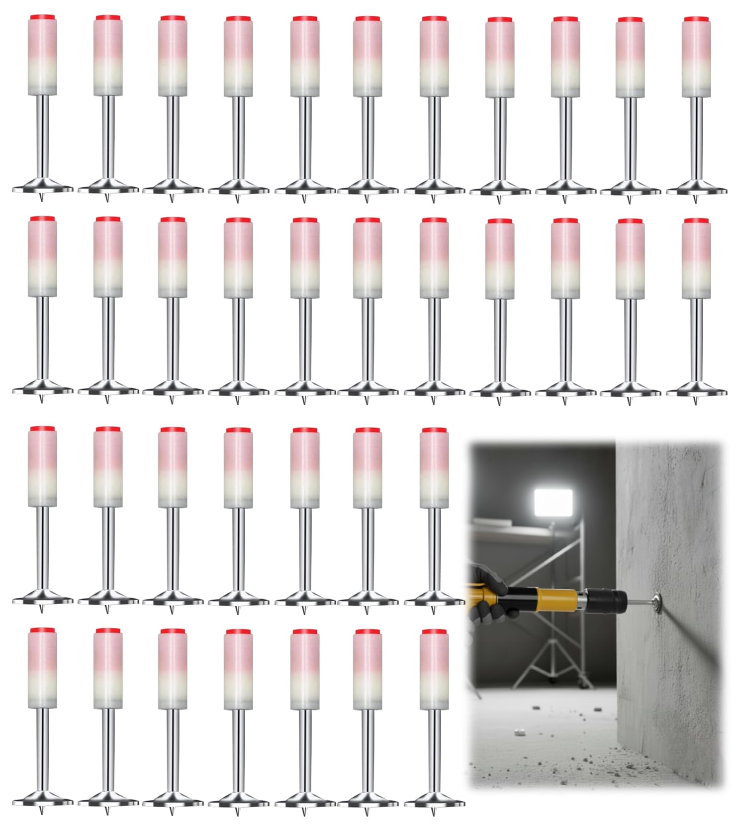 400 chiodi per sparachiodi per unghie ad aria compressa,chiodi in cartongesso, 7,3 mm chiodo in acciaio, chiodi da parete, chiodi per cemento armato per soffitti in cemento, pareti
