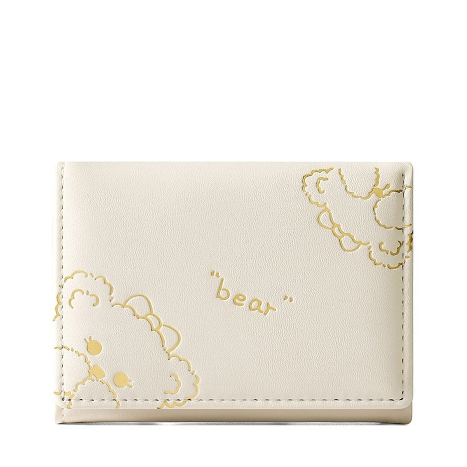 Petit Sac à Main Femme Motif Ours - Portefeuille Multifonction Avec Compartiments Cartes, Fermeture éclair, En PU - Idéal Pour Sorties Légères