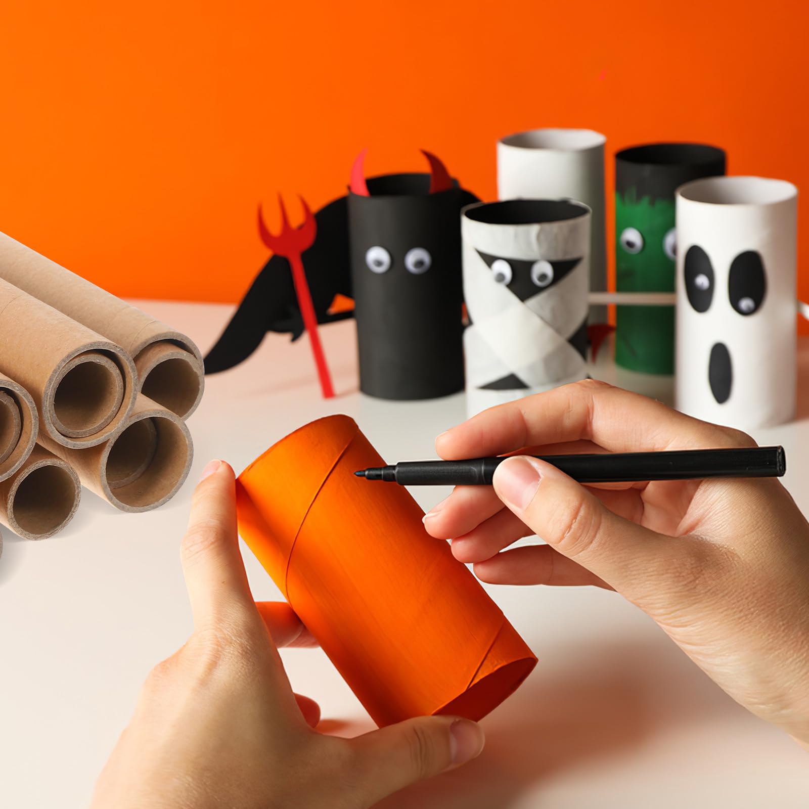 VALICLUD 20 Pièces Tube D'expédition Rond en Papier Kraft Beige, Design Empilable et Gain de Place pour Besoins D'emballage et Organisation Bureau