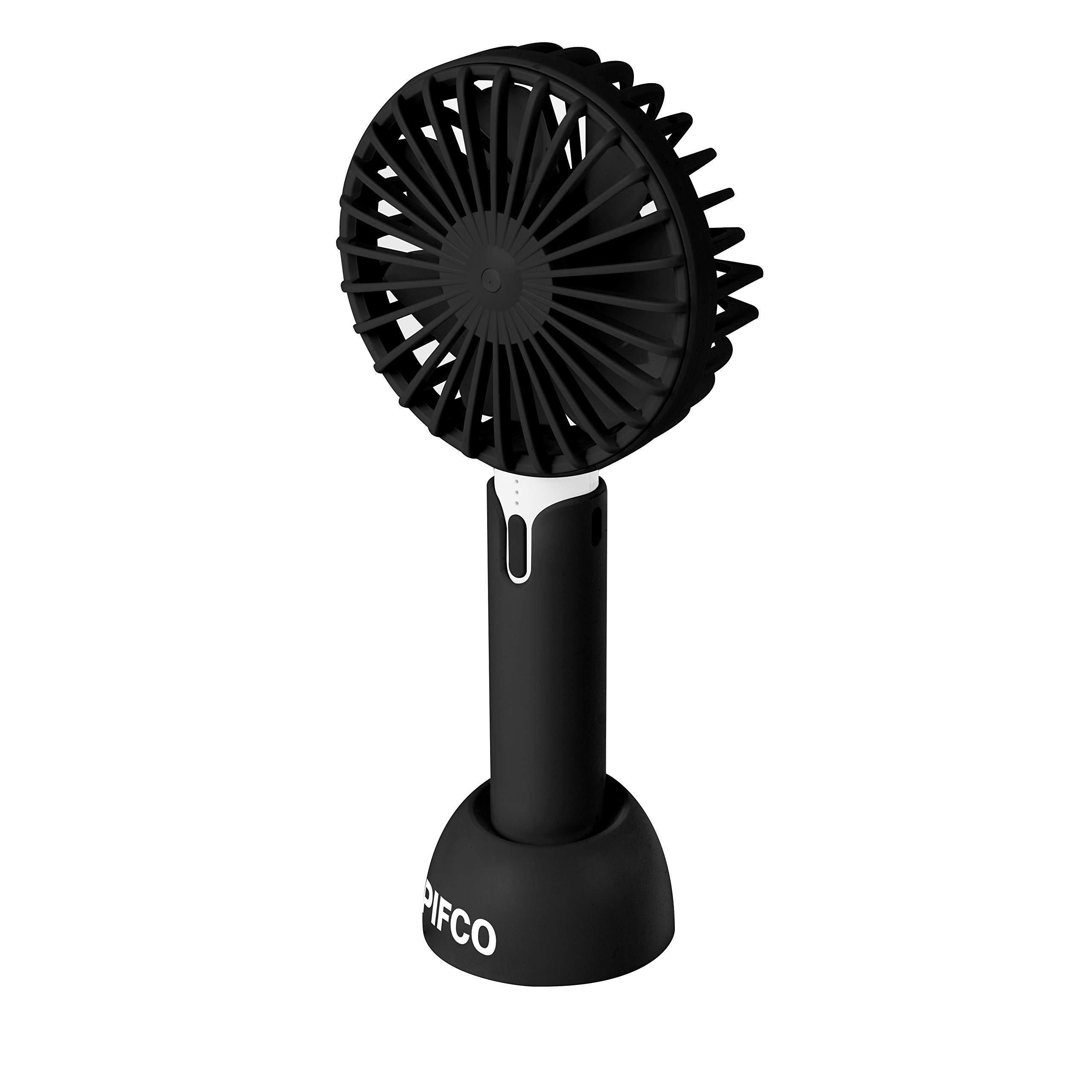 Pifco P55002 Mini Handheld Fan, USB Charger, 3 Speed Settings, 4-Hour Runtime, 4.5 W, Black