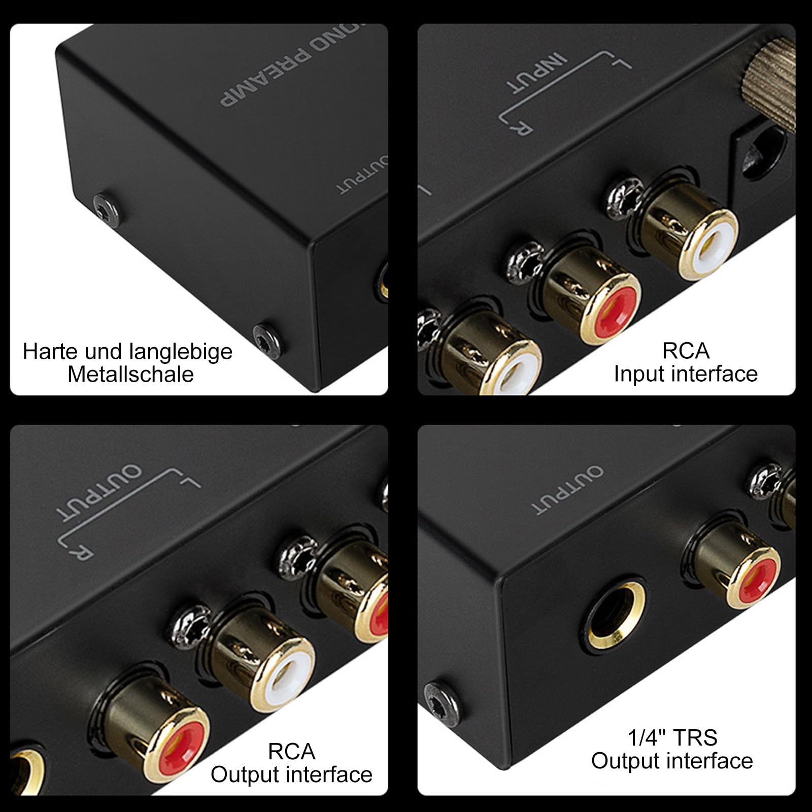 Preamplificatore Phono giradischi con adattatore DC 12V ingresso RCA uscita RCA spina UE