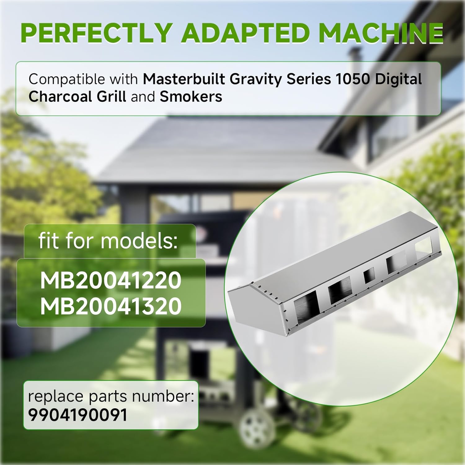 Dgavxa| Upgrade Heat Manifold for Masterbuilt Gravity Series 1050 Digital Charcoal Grill Replacement, 9904190091, Compatible with Smokers MB20041220 MB20041320