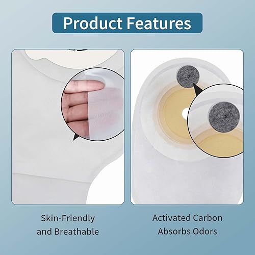 Miniatura 5 de 10 bolsas de colostomía, bolsa de ostomía de una pieza, bolsa drenable para ostomía para el cuidado del estoma de ileostomía, corte para adaptarse a