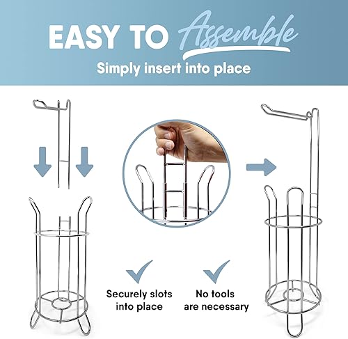 Miniatura 6 de MICRODRY Dispensador de papel higiénico de lujo y soporte para pañuelos para baño, soporte de papel higiénico sin perforaciones con almacenamiento,