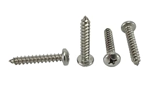 Chenango Supply N.8 x 1inches Stainless Philips Pan Head Sheetmetal Screw 1/2inches to 2inches Lengths in Listing 100 Sheet Metal Screws N.8 x 1 inch