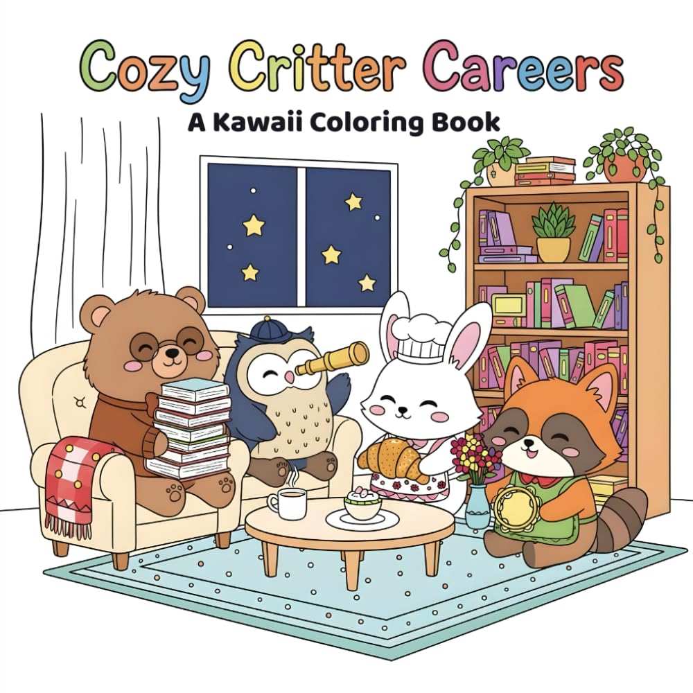 Cozy Critter Careers: A Kawaii Coloring Book of Charming Animal Jobs