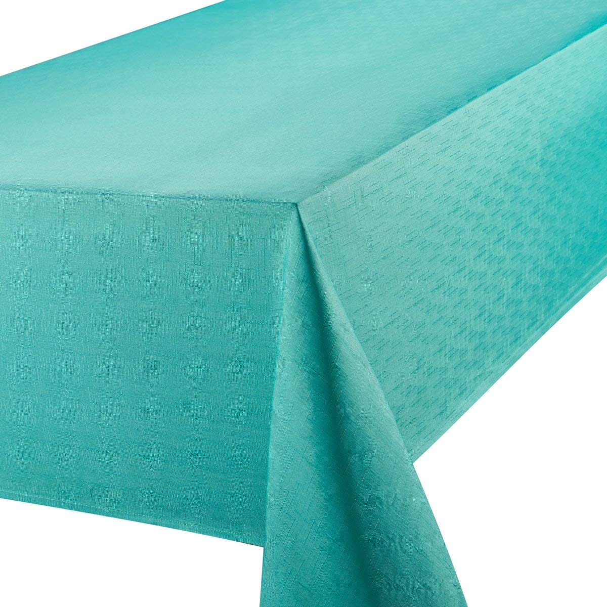 Teal Signature 70 X 108 Inch Linen Look Oblong Rectangular Tablecloth