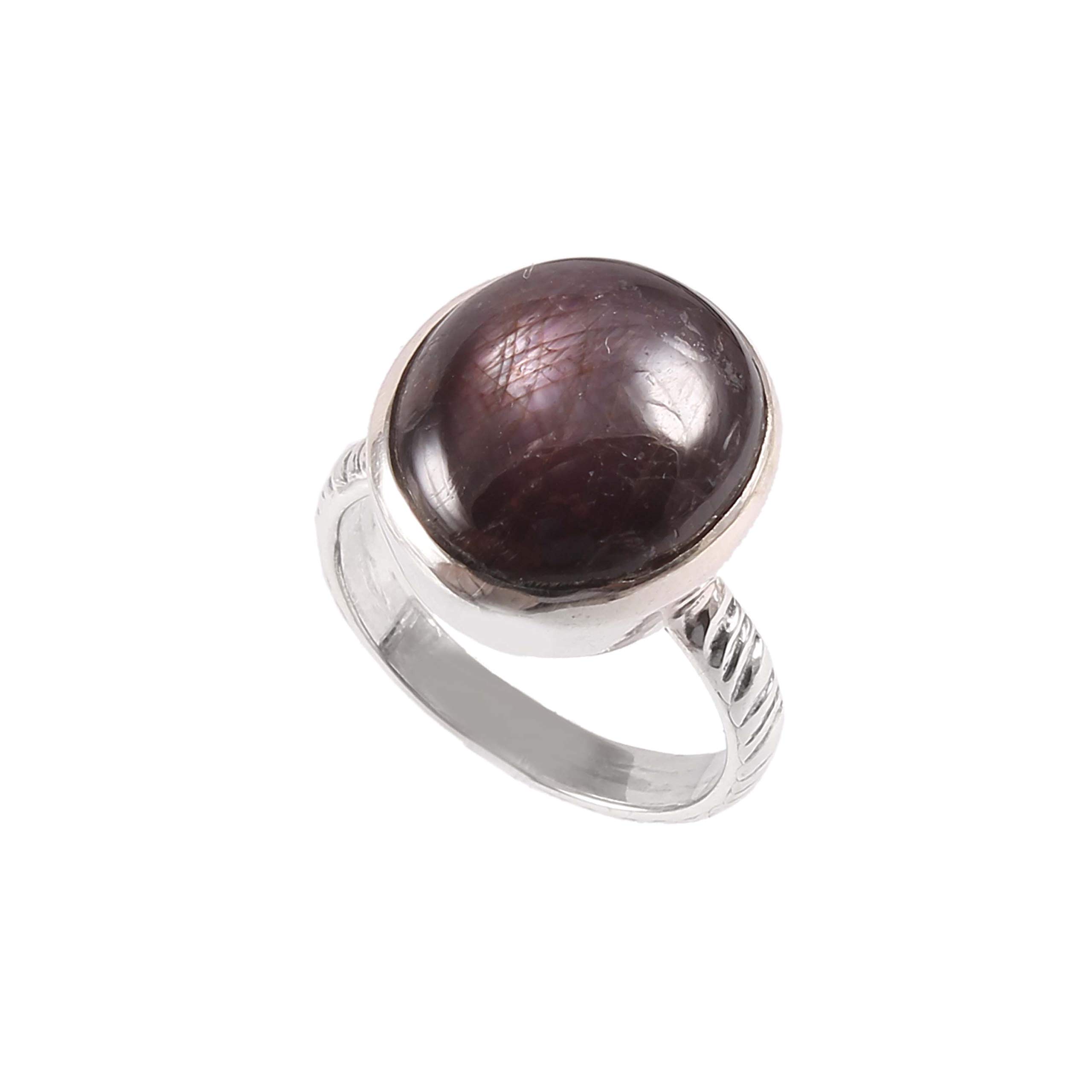 Bague en argent turc ajustable rubis étoile ne ternit pas - 5