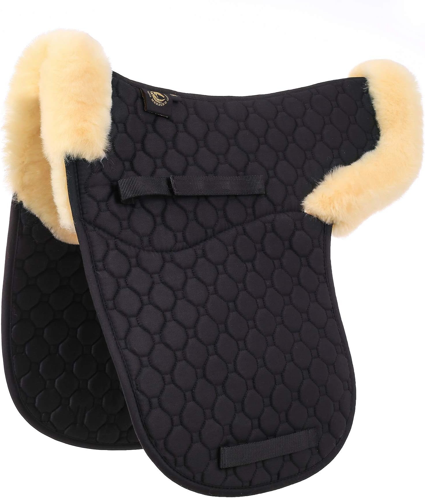 Lamb Skin GP/Jumping Half Lined Numnah Lambskin Saddle Cloth Black (D)