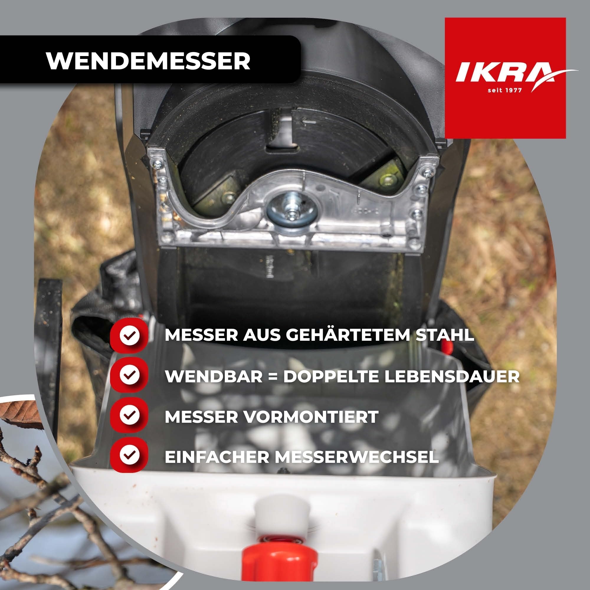 IKRA IMH 2800 Elektro Gartenhäcksler, 2800W, 45mm Aststärke, inkl. Fangsack 45l