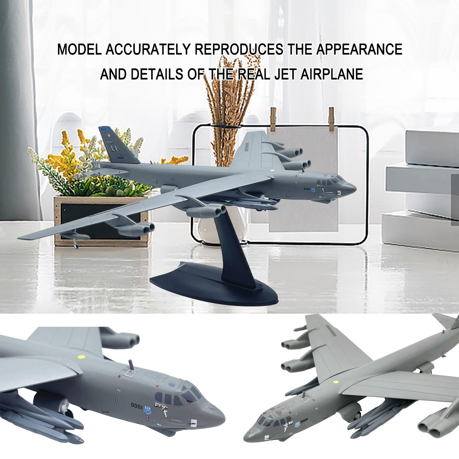 Modello bombardiere in metallo pressofuso 1/200 B-52H Aereo militare alta precisione con espositore, collezione, regalo perfetto for appassionati aviazione decorazioni for casa/ufficio