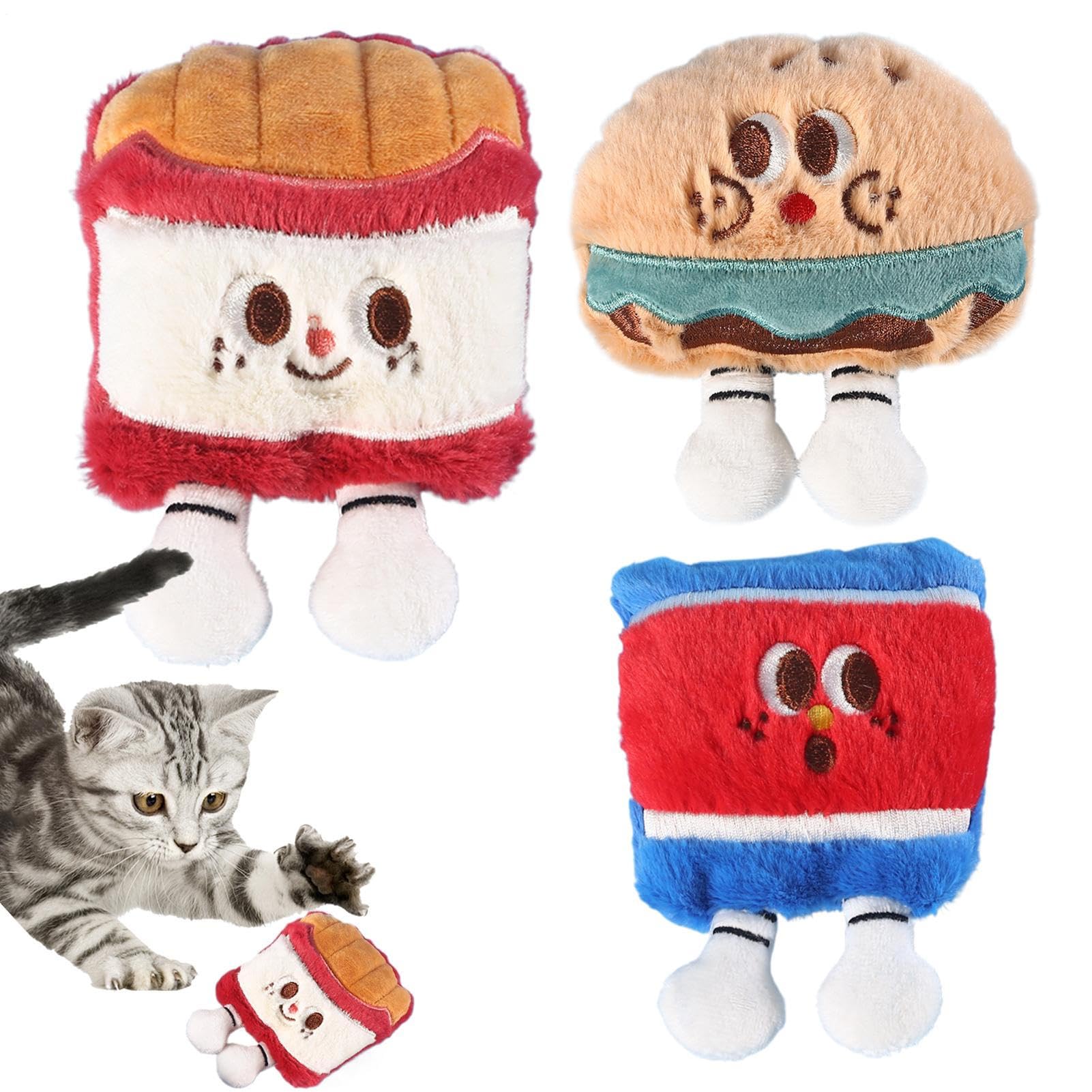 Juguetes para gatos con campana y muñeca de peluche para ejercicio interior