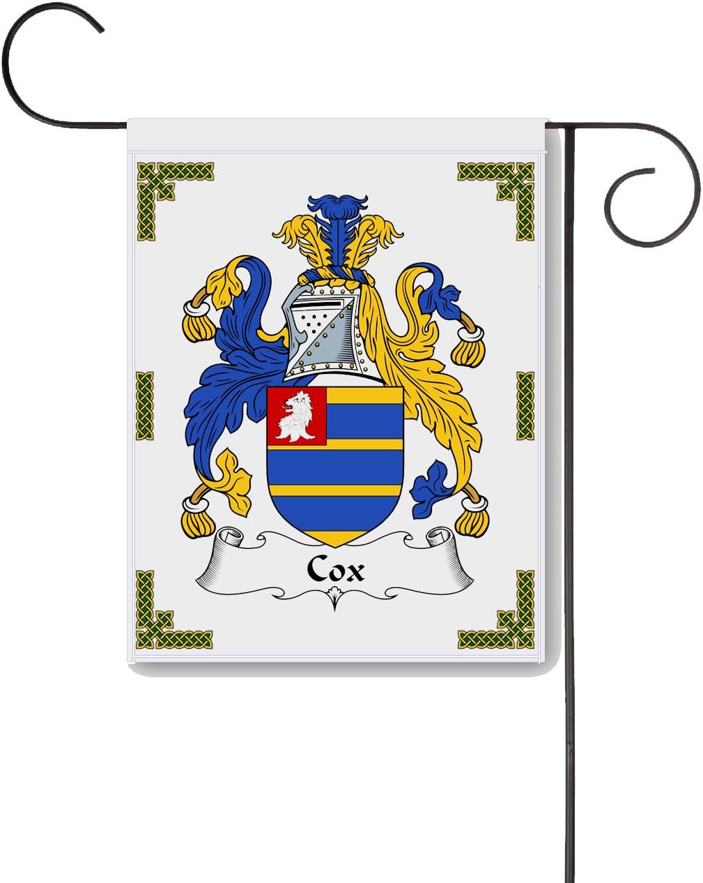 Cox Coat of Arms/Cox Family Crest 11 X 15 Garden Flag
