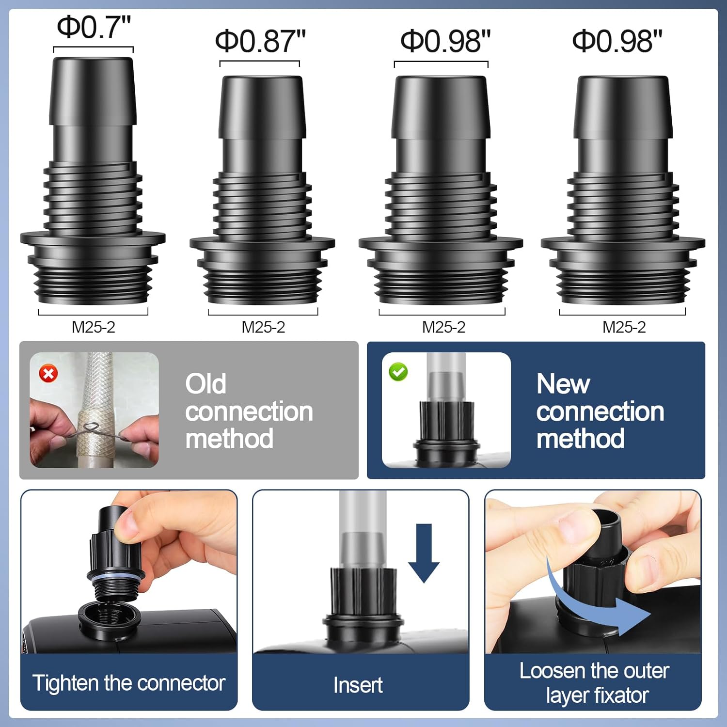 hygger 2-in-1 1585GPH Submersible Pump 105W,Side and Bottom Suction Fountain Water Pump with 15.8ft High Lift,Water Change with 4 Interchangeable Nozzles for Aquarium, Fish Tank, Hydroponics,Pond