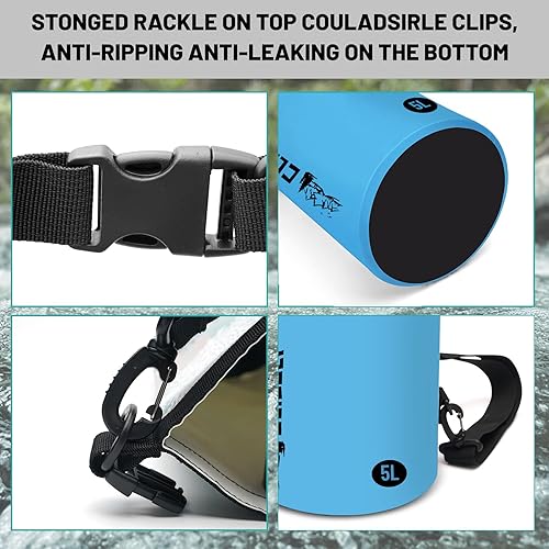 Miniatura 3 de Bolsa seca impermeable, mochila impermeable azul con parte superior enrollable, 2L5L10L20L30L40L, bolsas ligeras flotantes para kayak, canotaje,