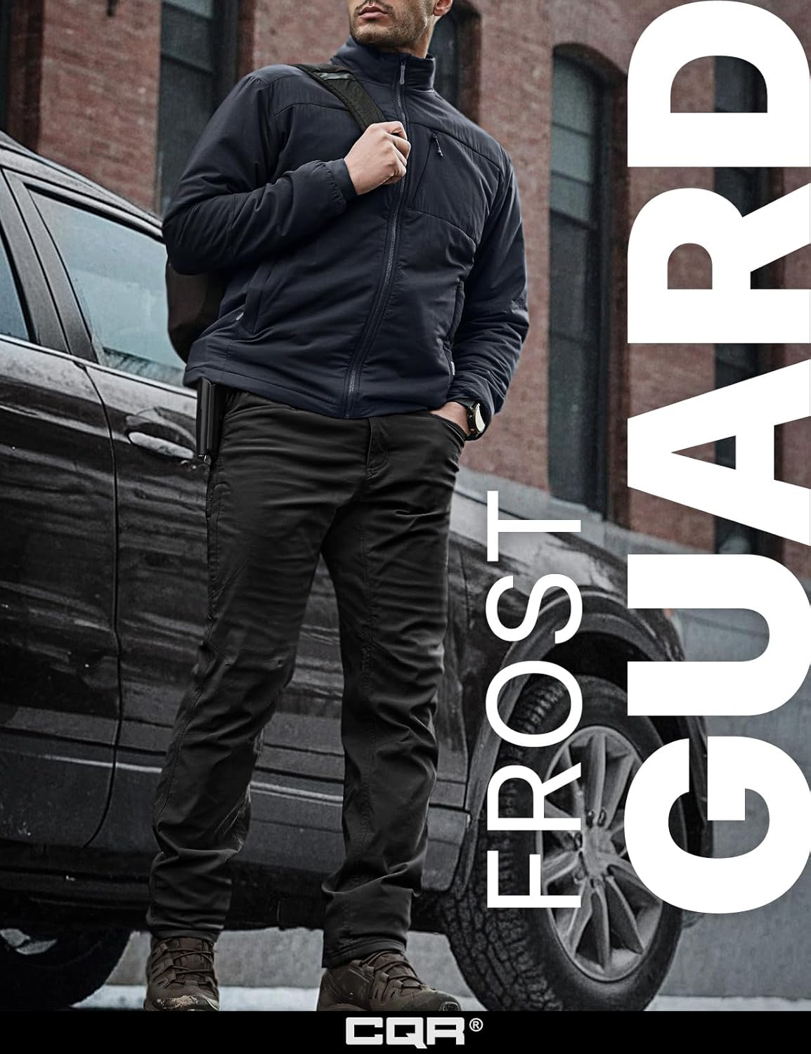 CQR Men's Winter Fleece Lined Pants, Water-Resistant Outdoor Stretch Work Pants, Windproof Casual Pants with Pockets - Image 3