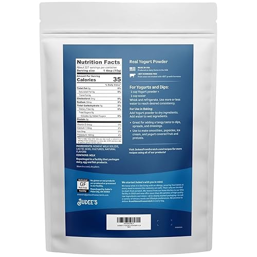 Miniatura 19 de Judee's - Polvo de yogur griego de 1.5 libras, sin gluten y sin frutos secos, añade a aderezos y salsas para ensaladas, úsalo para hornear o hacer