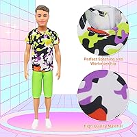 Vista 5 de Ecore Fun 11 artículos 11.5 pulgadas ropa y zapatos para muñeco de niño - 5 conjuntos de ropa casual de moda, 2 trajes de baño, 4 pares de zapatos