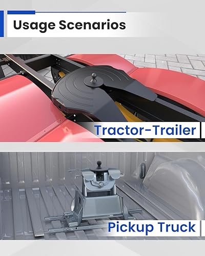 Miniatura 6 de Mepareri Adaptador de quinta rueda a cuello de cisne, adaptador de bola Kingpin a cuello de cisne para tractor o remolque, quinta rueda, 30,000