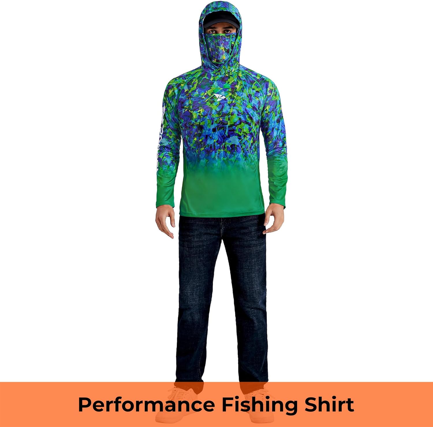 Rodeel UPF 50+ Men’s Long Sleeve Performance Fishing Hiking Shirt with Mask UV Neck Gaiter Hoodie - Image 8
