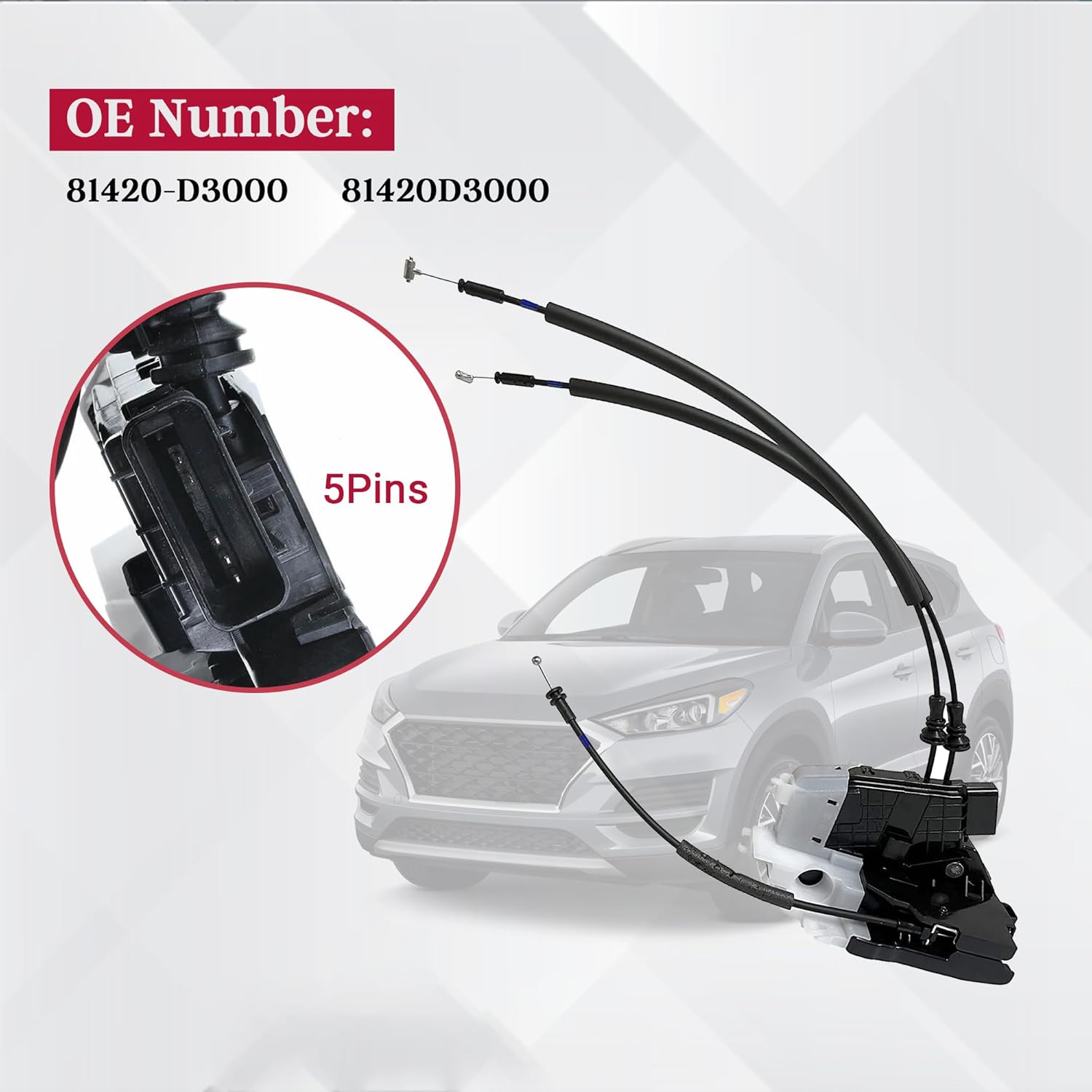 81420-D3000 Rear Door Lock Actuator Latch for 2016-2021 Hyundai Tucson 81420D3000 Rear Right Passenger Side