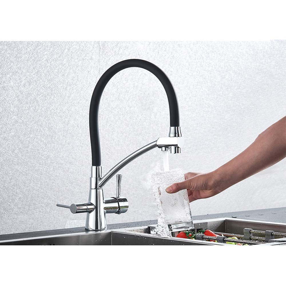 Robinet d'eau pure filtrée éliminez le calcaire avec le mitigeur extractible 360°